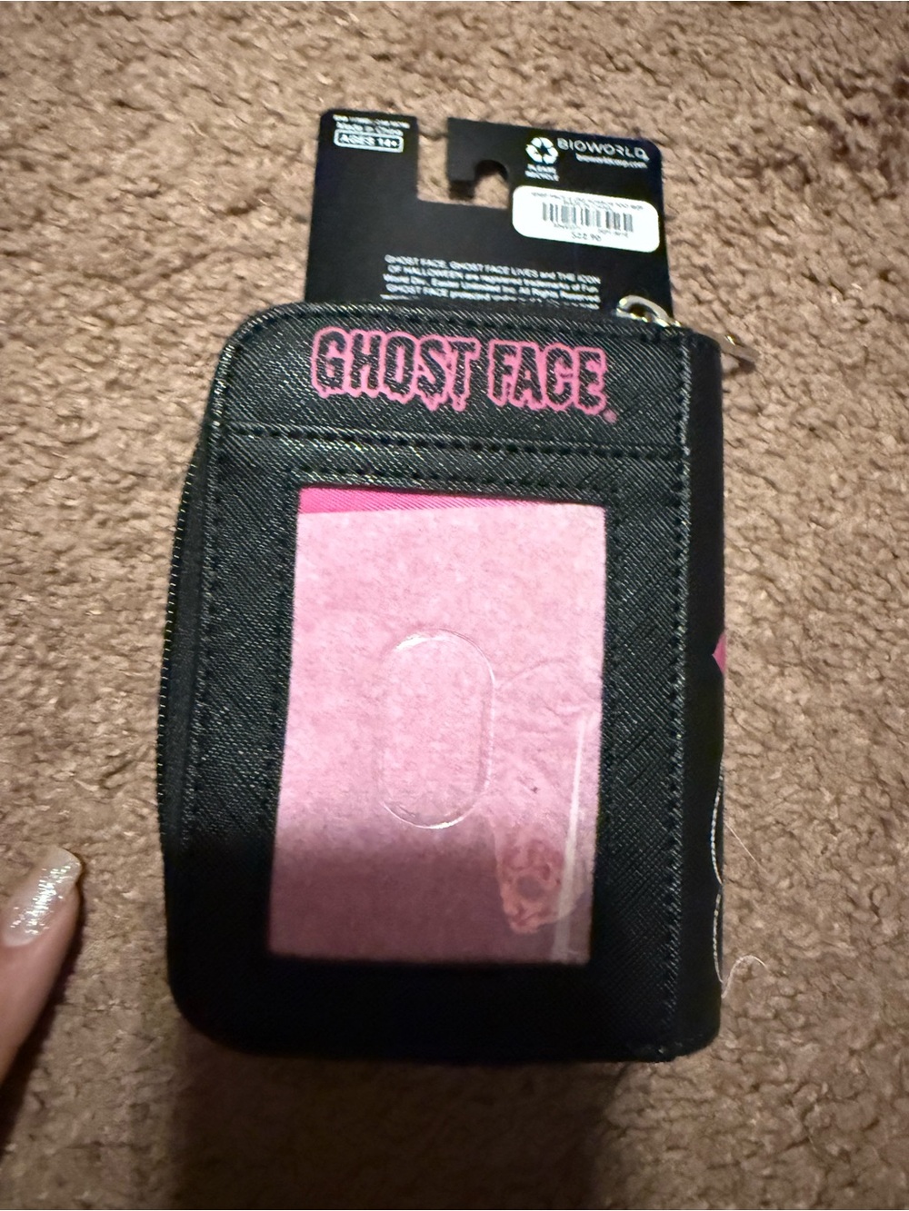 Ghost Face Pink & Black 'You Like Horror Movies Too?!' Mini Backpack and wallet - Picture 2 of 4